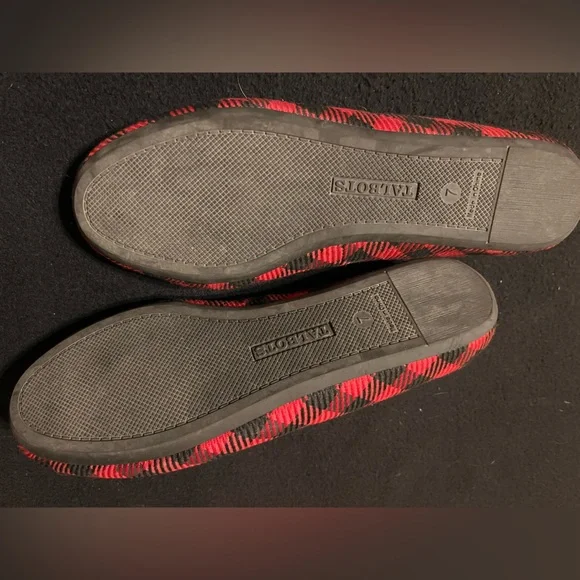 Talbots Red and Black Checkered Loafers with Tassels - Picture 3 of 4